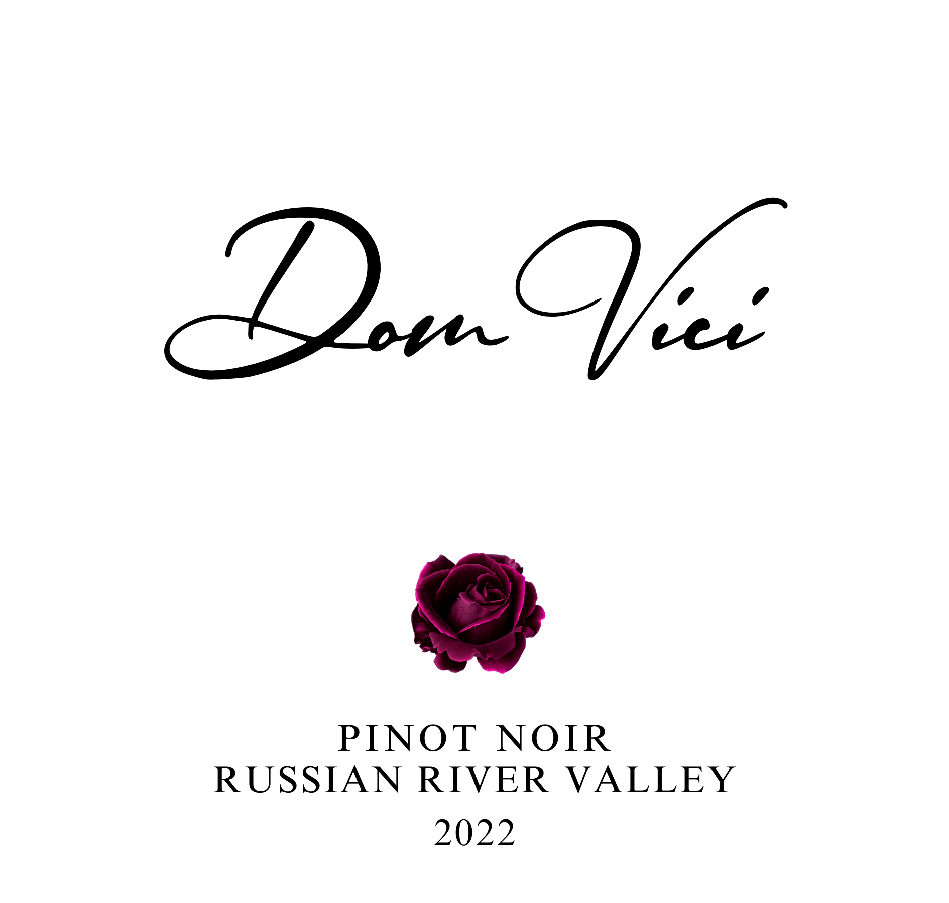 Dom Vici Pinot Noir front label — California red wine