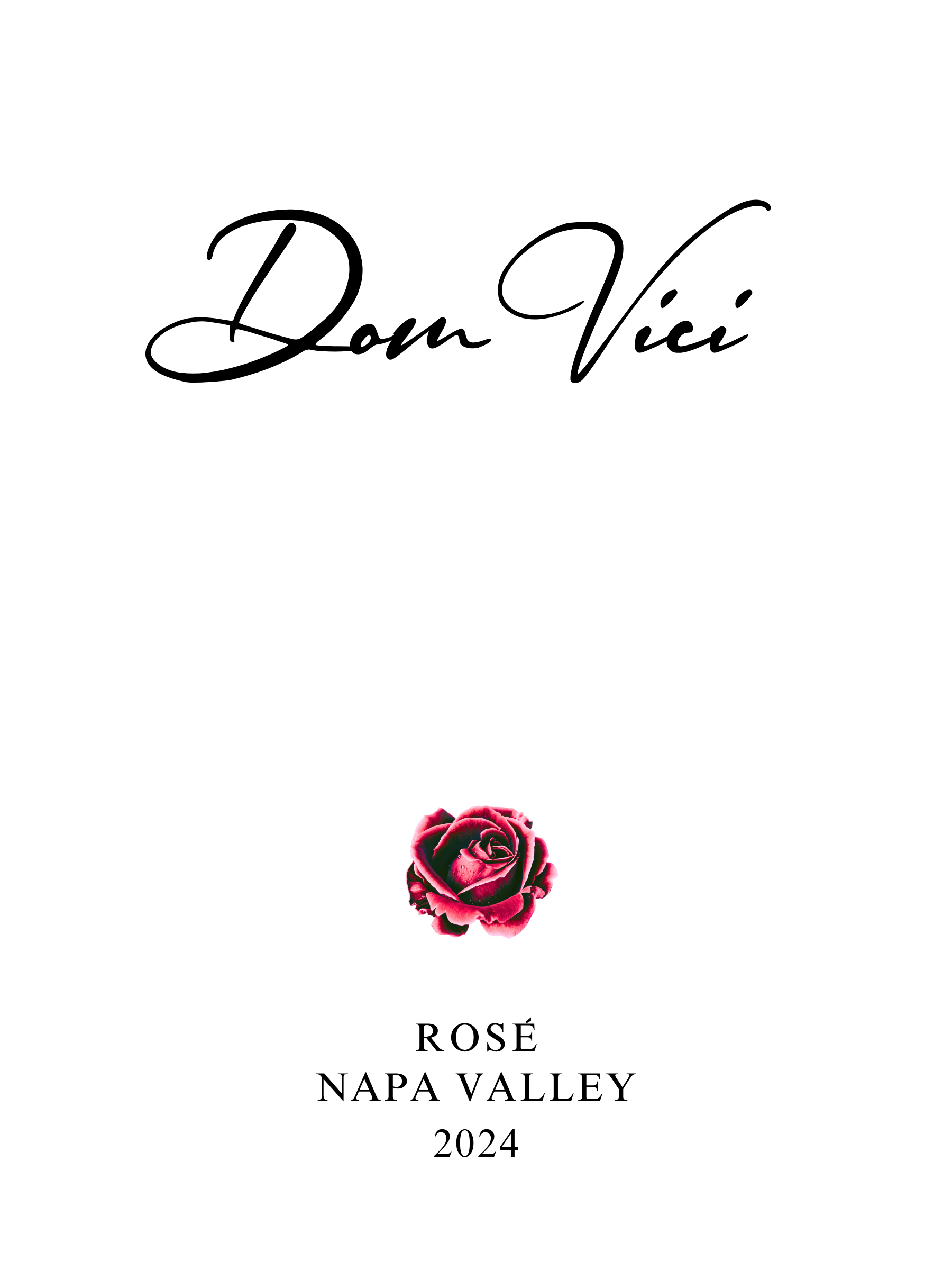 Dom Vici Rosé front label — Napa Valley California rosé wine