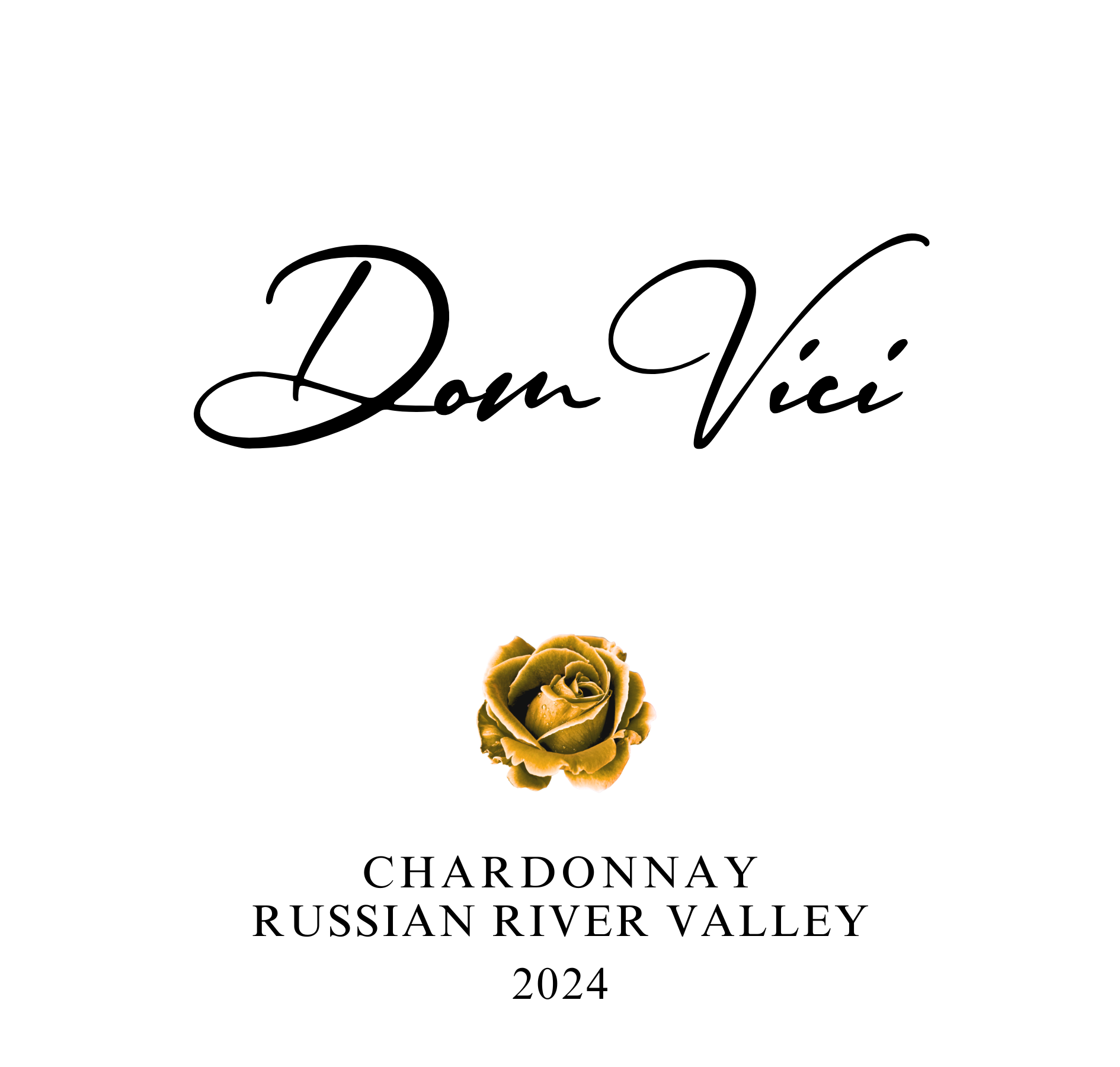 Dom Vici Chardonnay front label — Russian River Valley California white wine